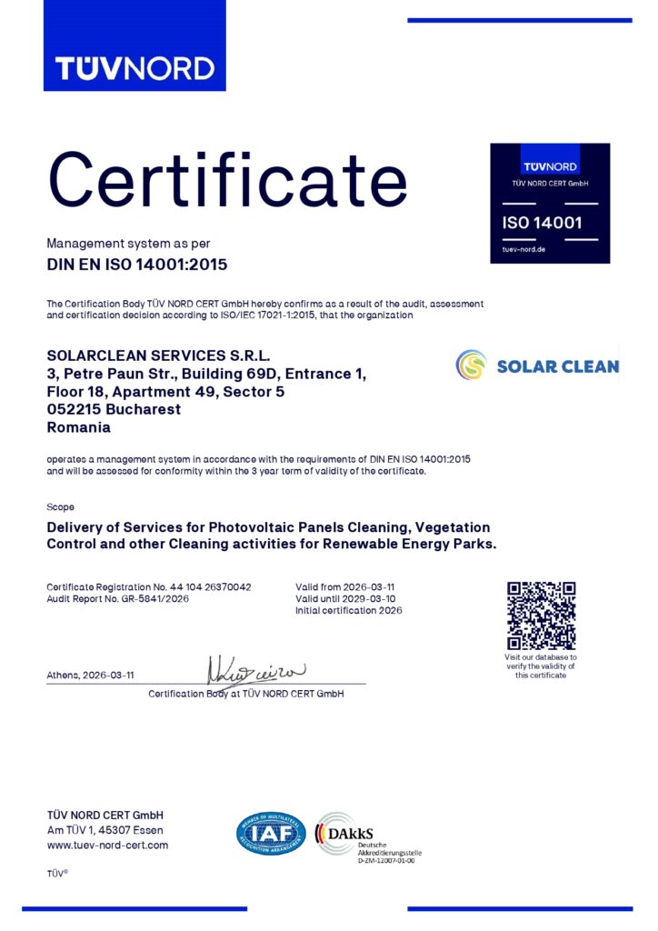 Solarclean Services S.r.l 14001 En Lc Page 0001